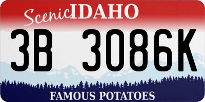 ID license plate 3B3086K