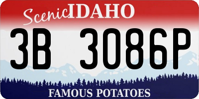 ID license plate 3B3086P
