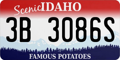 ID license plate 3B3086S