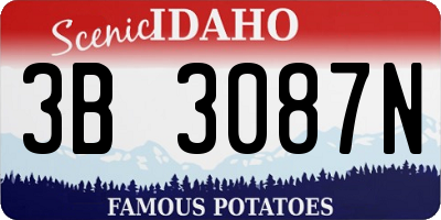 ID license plate 3B3087N