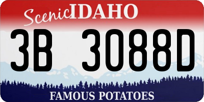 ID license plate 3B3088D