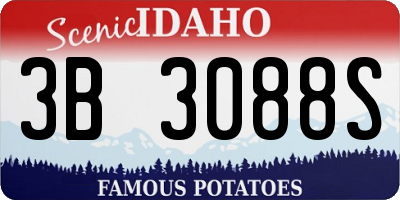 ID license plate 3B3088S