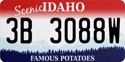 ID license plate 3B3088W