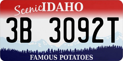 ID license plate 3B3092T