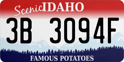 ID license plate 3B3094F