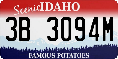 ID license plate 3B3094M