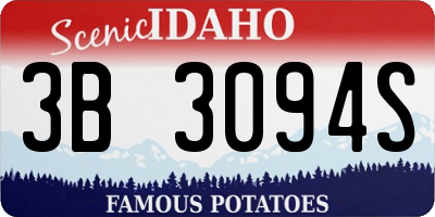 ID license plate 3B3094S
