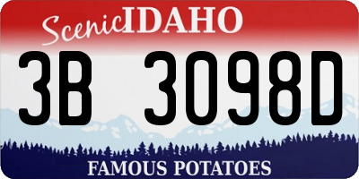 ID license plate 3B3098D