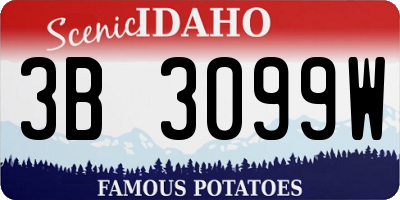ID license plate 3B3099W