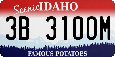 ID license plate 3B3100M