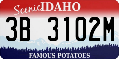 ID license plate 3B3102M