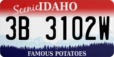 ID license plate 3B3102W