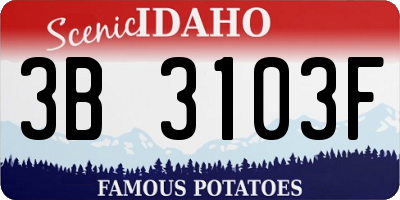 ID license plate 3B3103F