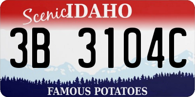 ID license plate 3B3104C