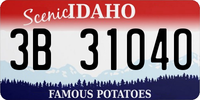 ID license plate 3B3104O