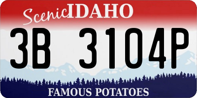 ID license plate 3B3104P
