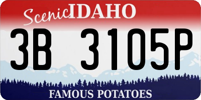 ID license plate 3B3105P