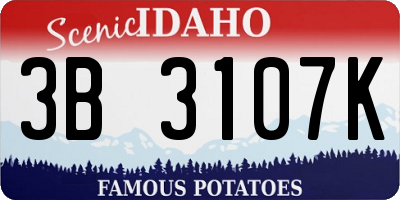 ID license plate 3B3107K