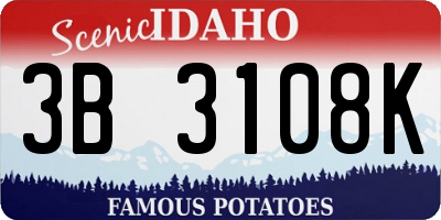 ID license plate 3B3108K