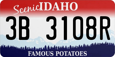 ID license plate 3B3108R