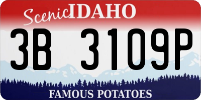 ID license plate 3B3109P