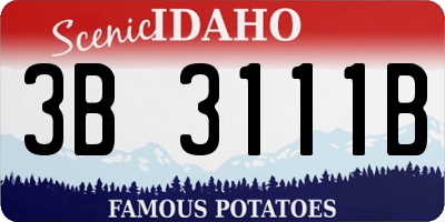 ID license plate 3B3111B