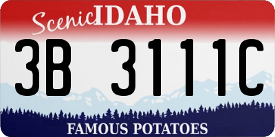 ID license plate 3B3111C
