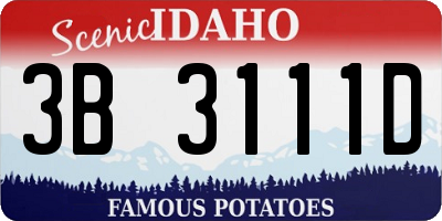 ID license plate 3B3111D