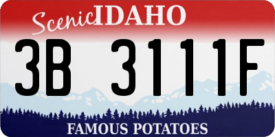 ID license plate 3B3111F