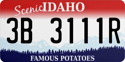 ID license plate 3B3111R
