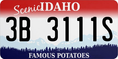 ID license plate 3B3111S