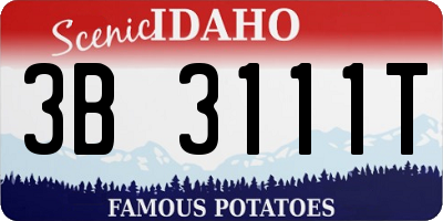 ID license plate 3B3111T