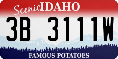 ID license plate 3B3111W