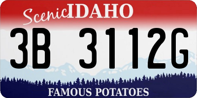 ID license plate 3B3112G