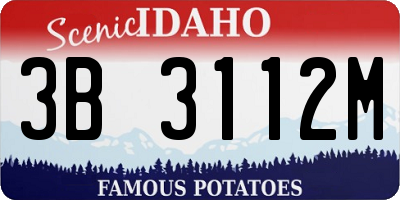 ID license plate 3B3112M