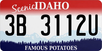 ID license plate 3B3112U