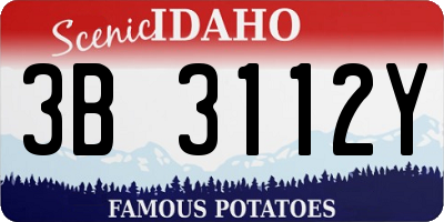 ID license plate 3B3112Y