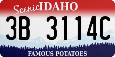 ID license plate 3B3114C