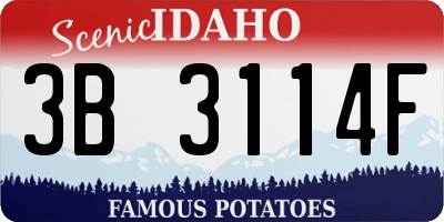 ID license plate 3B3114F