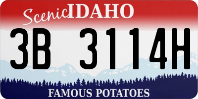 ID license plate 3B3114H