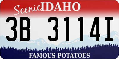ID license plate 3B3114I