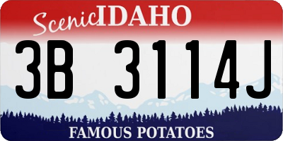 ID license plate 3B3114J