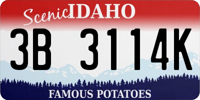 ID license plate 3B3114K