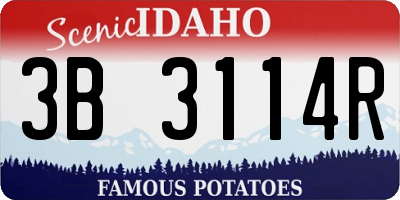 ID license plate 3B3114R
