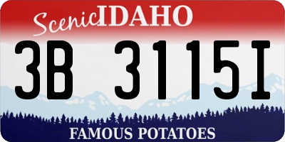 ID license plate 3B3115I