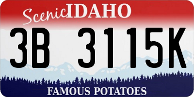 ID license plate 3B3115K