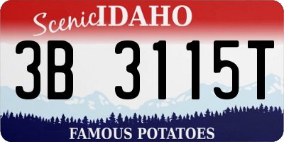 ID license plate 3B3115T