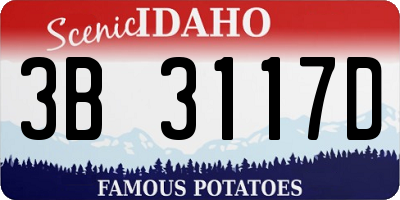 ID license plate 3B3117D