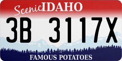 ID license plate 3B3117X