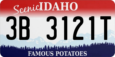 ID license plate 3B3121T